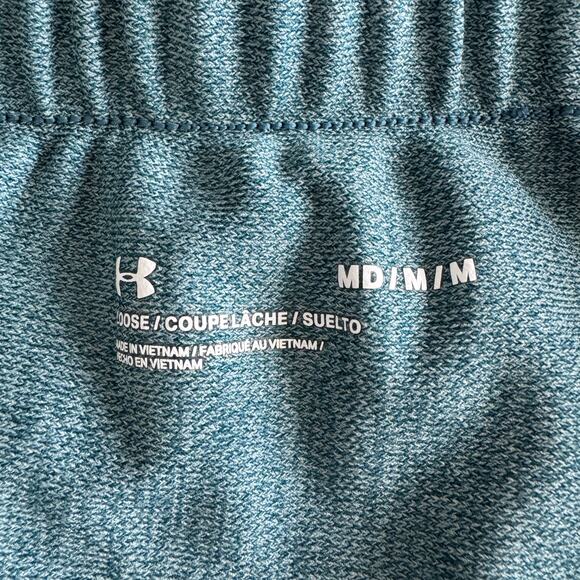 Under Armour Medium Play Up 3.0 Twist Shorts Loose Fit Pocket Stretch Teal Women - Picture 4 of 5